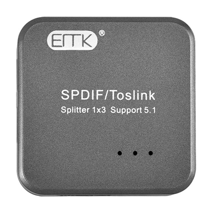 EMK 1 Input 3 Output Digital Optical Audio SPDIF Toslink Splitter Adapter (Silver Grey) - free shipping - PMC TechLife - Order now!