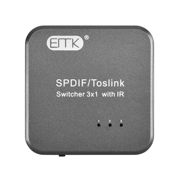 EMK SPDIF/TosLink Digital Optical Audio 3x1 Switcher with IR Controller (Grey) - free shipping - PMC Jewellery - Order now!