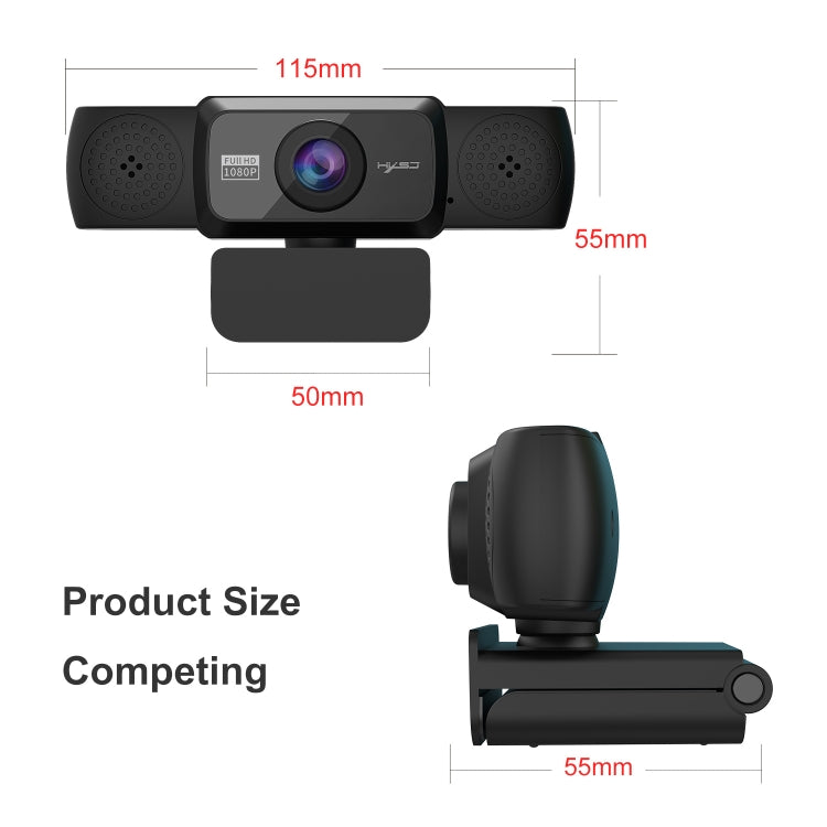 HXSJ S5 1080P Adjustable HD Video Webcam PC Camera with Microphone(Black) - free shipping - PMC Jewellery - Order now!
