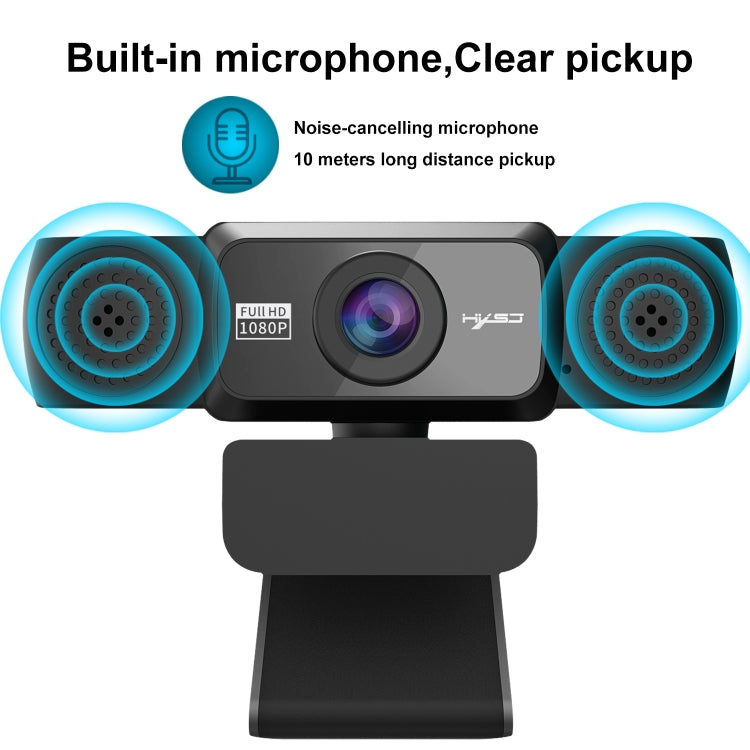 HXSJ S5 1080P Adjustable HD Video Webcam PC Camera with Microphone(Black) - free shipping - PMC Jewellery - Order now!