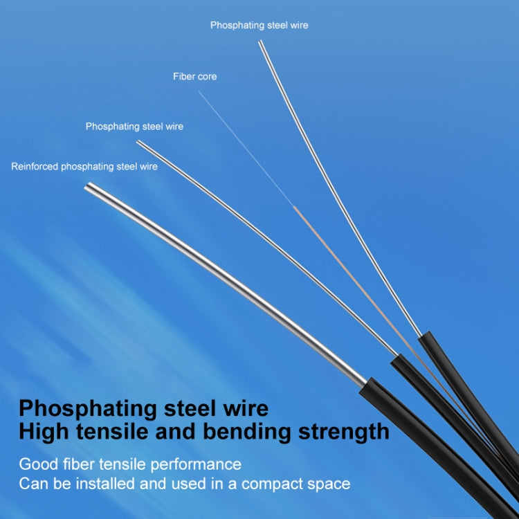 Triple Steel Wire Long Range Outdoor Fiber Optic Drop Cable Patch Jumper with SC Connector, Cable Length: 300m - Fiber Optic Jumper by PMC Jewellery | Online Shopping South Africa | PMC Jewellery | Buy Now Pay Later Mobicred