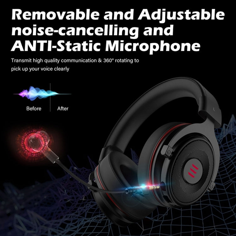 EKSA E900 Pro 7.1 Gaming Wire-Controlled Head-mounted USB Luminous Gaming Headset with Microphone(Black) - free shipping - PMC TechLife - Order now!
