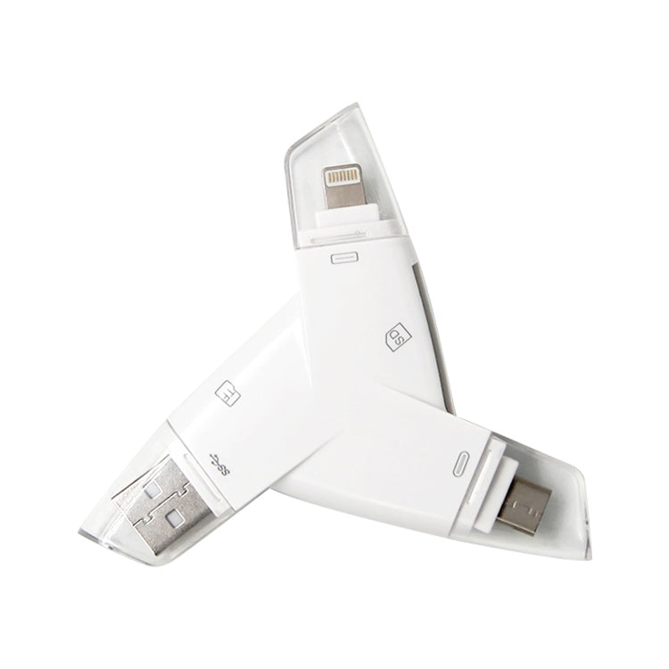 919 3 in 1 USB + USB-C / Type-C + 8 Pin Interfaces TF / SD Card Reader with OTG - free shipping - PMC Jewellery - Order now!