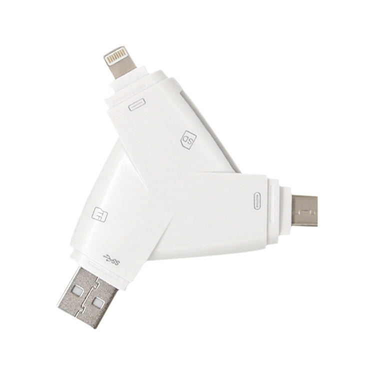 919 3 in 1 USB + USB-C / Type-C + 8 Pin Interfaces TF / SD Card Reader with OTG - free shipping - PMC Jewellery - Order now!