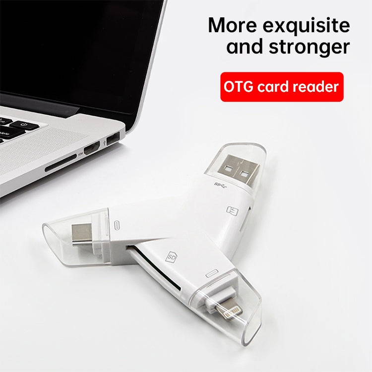 919 3 in 1 USB + USB-C / Type-C + 8 Pin Interfaces TF / SD Card Reader with OTG - free shipping - PMC Jewellery - Order now!