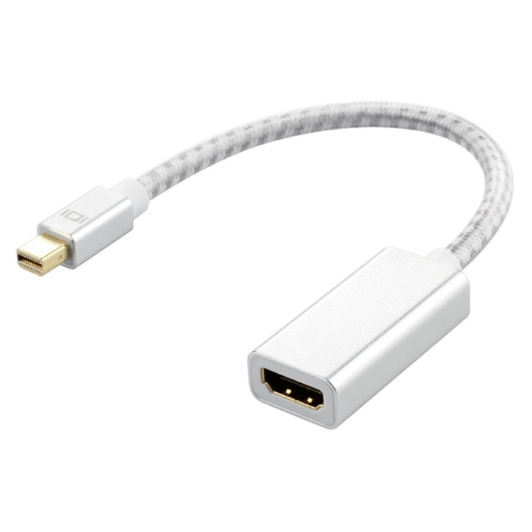 Mini DP to 1080P HD HDMI PP Yarn Woven Net Adapter Cable (Silver) -  by PMC TechLife | Online Shopping South Africa | PMC TechLife | Buy Now Pay Later Mobicred