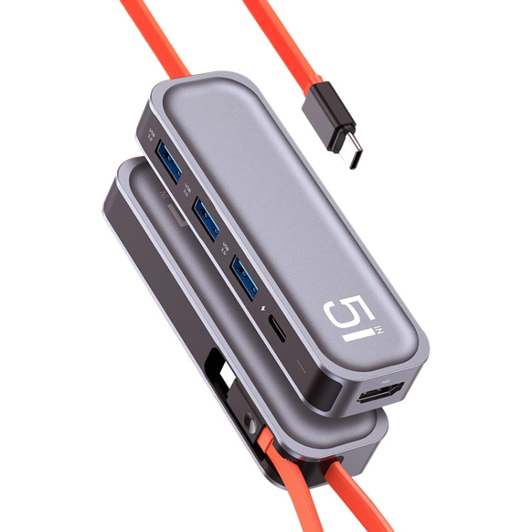 ROCK TR21 USB-C / Type-C to HDMI + USB3.0 x 3 + PD 4K 60Hz 5 in 1 Docking Station - free shipping - PMC Jewellery - Order now!