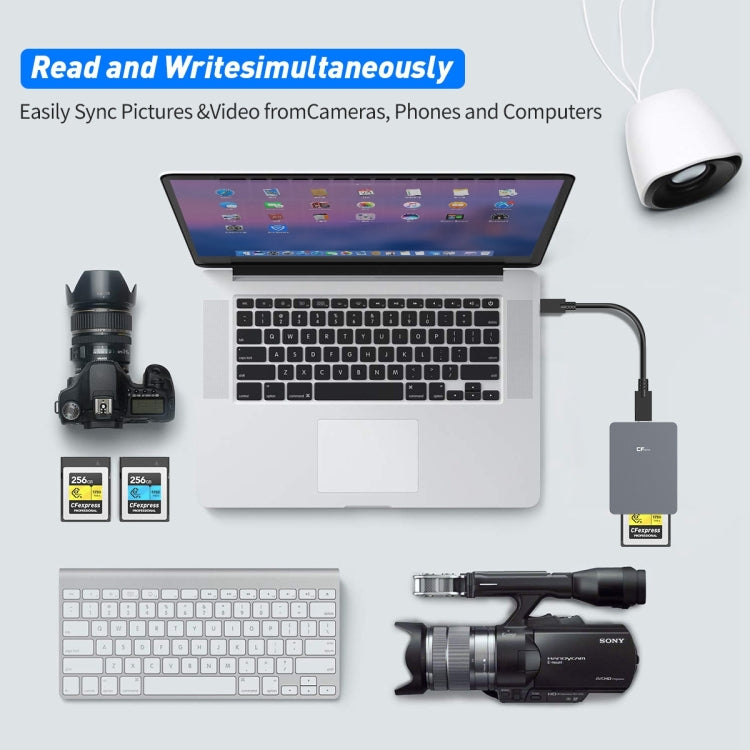 Rocketek CR316 USB3.1 Gen2 CFexpress Type B Card Reader(Silver Grey) - free shipping - PMC Jewellery - Order now!