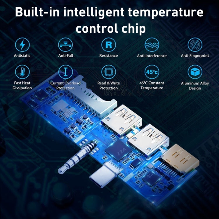 Rocketek SGO771 Type-C to USB2.0 / 3.5mm AUX / SD / TF HUB Adapter for Surface Pro GO - free shipping - PMC Jewellery - Order now!