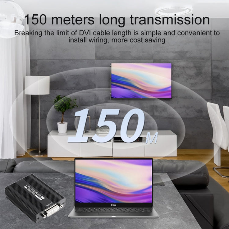 Measy DVI1815 DVI Extender Transmitter and Receiver Converter, POE Single Power Supply, Transmission Distance: 150m(EU Plug) - free shipping - PMC Jewellery - Order now!