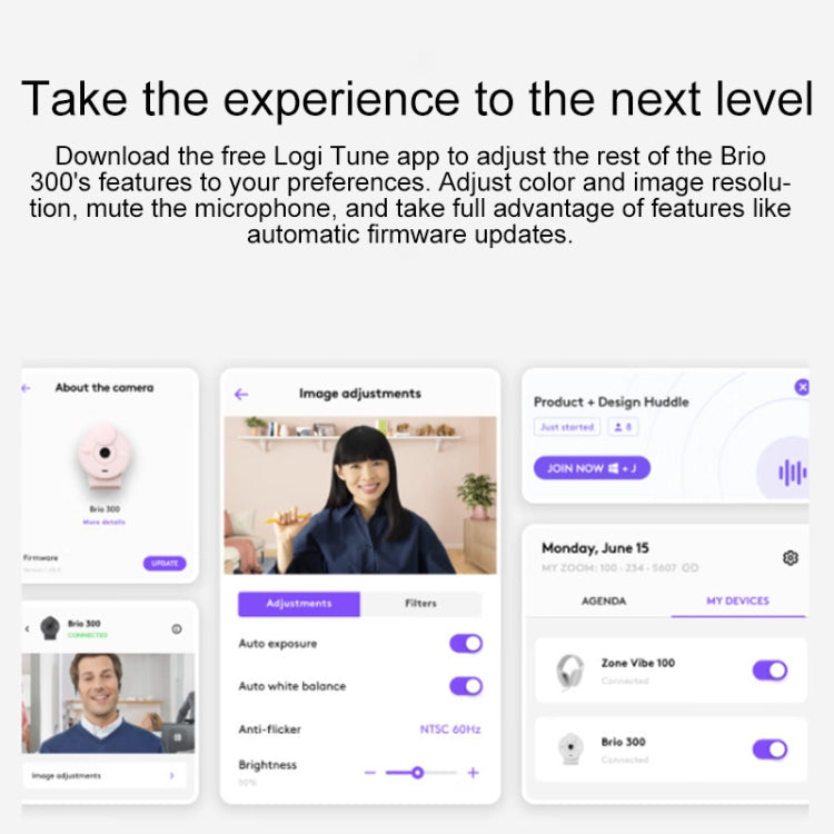 Logitech Brio 300 2MP 1080P Full HD IP Camera with Noise Reduction Microphone (Black) - free shipping - PMC Jewellery - Order now!