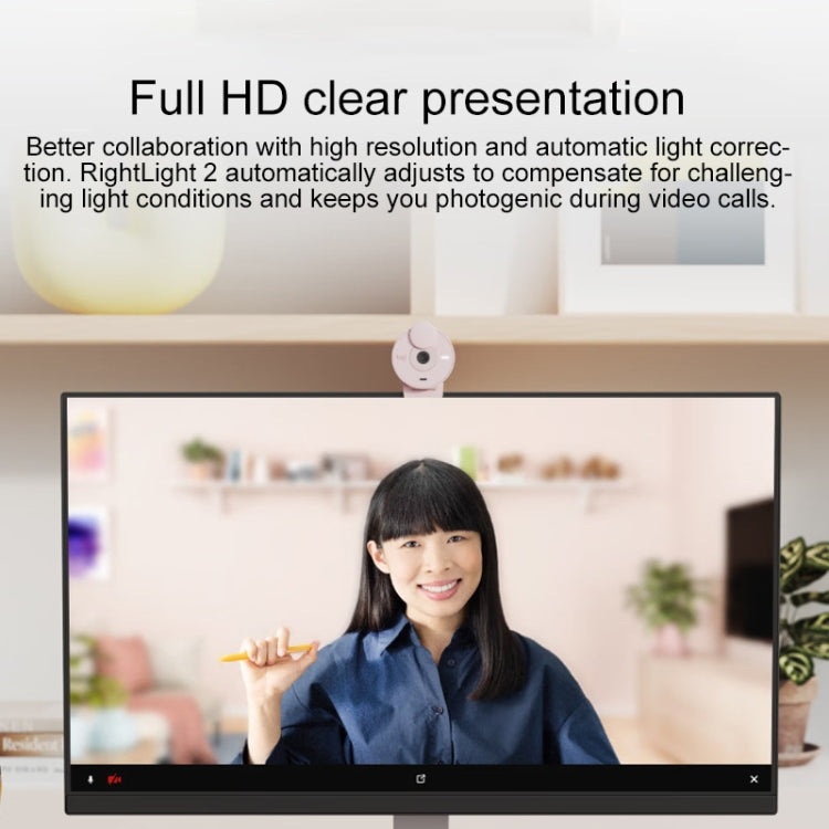 Logitech Brio 300 2MP 1080P Full HD IP Camera with Noise Reduction Microphone (White) - free shipping - PMC Jewellery - Order now!