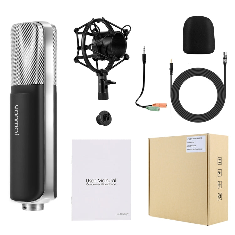 Yanmai Q8 Professional Game Condenser Sound Recording Microphone with Holder, Compatible with PC and Mac for  Live Broadcast Show, KTV, etc.(Black) - Microphone by Yanmai | Online Shopping South Africa | PMC TechLife | Buy Now Pay Later Mobicred
