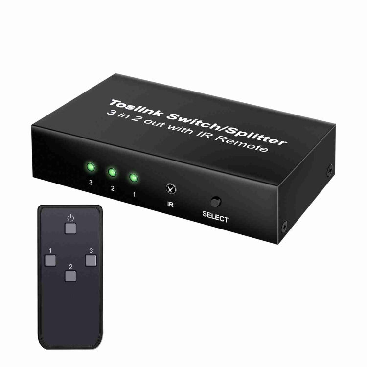 NK-T32 Toslink 3 In 2 Out Switch/Splitter with IR Remote - Splitter by PMC Jewellery | Online Shopping South Africa | PMC Jewellery | Buy Now Pay Later Mobicred