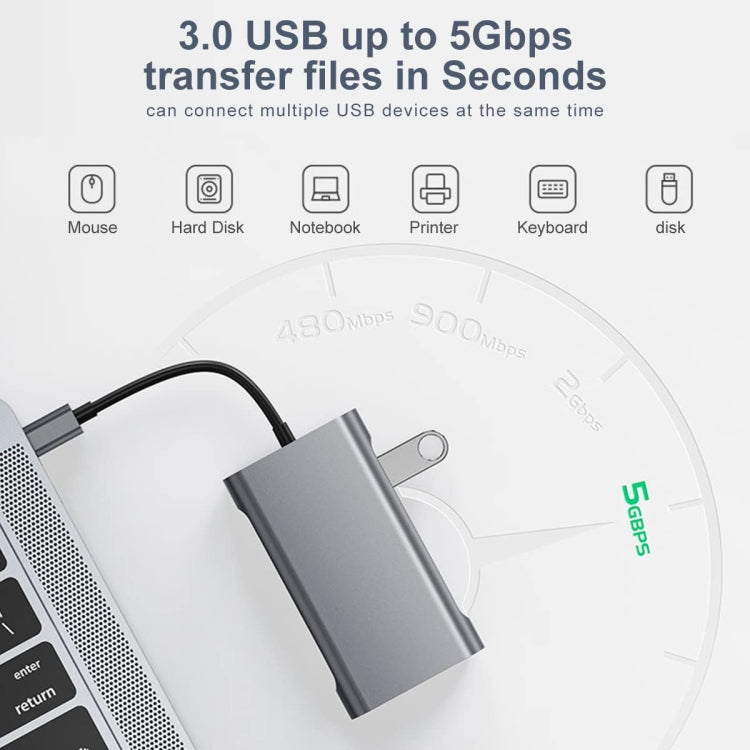 BYL-2111 7 in 1 USB-C / Type-C to USB Docking Station HUB Adapter (Silver) - USB HUB by PMC Jewellery | Online Shopping South Africa | PMC Jewellery | Buy Now Pay Later Mobicred