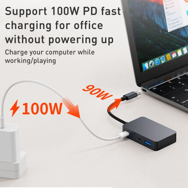 BYL-2316 5 in 1 USB-C / Type-C to USB3.0 & Type-C Multifunctional Docking Station HUB Adapter (Dark Grey) - free shipping - PMC Jewellery - Order now!