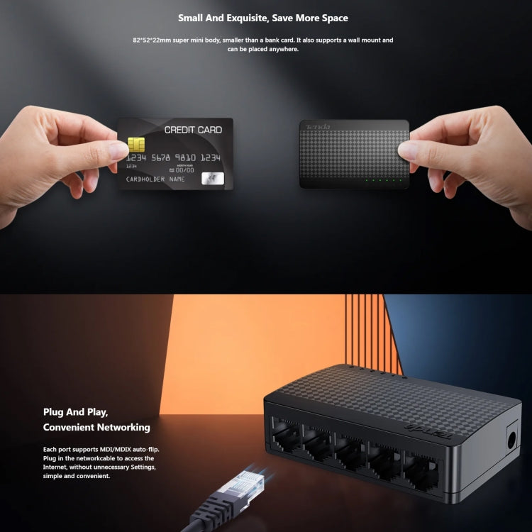 Tenda SG105M All Gigabit Ports High-speed Network 5-Port Ethernet Switch 1000Mbps Fast LAN HUB - free shipping - PMC Jewellery - Order now!