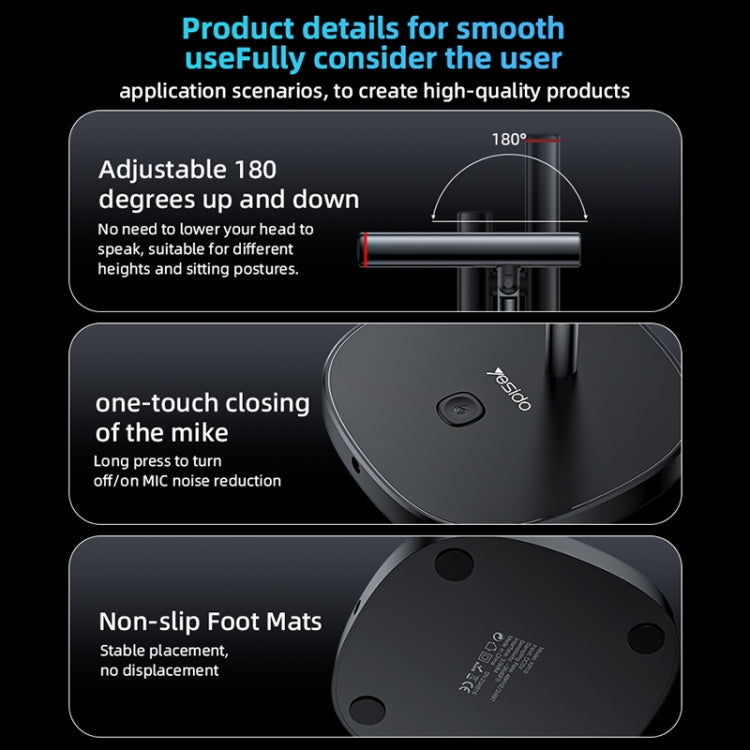 YESIDO KR18 360 Degree Omnidirectional Desktop Noise USB Canceling Microphone - Microphone by Yesido | Online Shopping South Africa | PMC TechLife | Buy Now Pay Later Mobicred