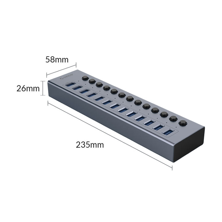 ORICO BT2U3-13AB-GY-BP Multi-Ports Individual Switches HUB, US Plug - free shipping - PMC Jewellery - Order now!