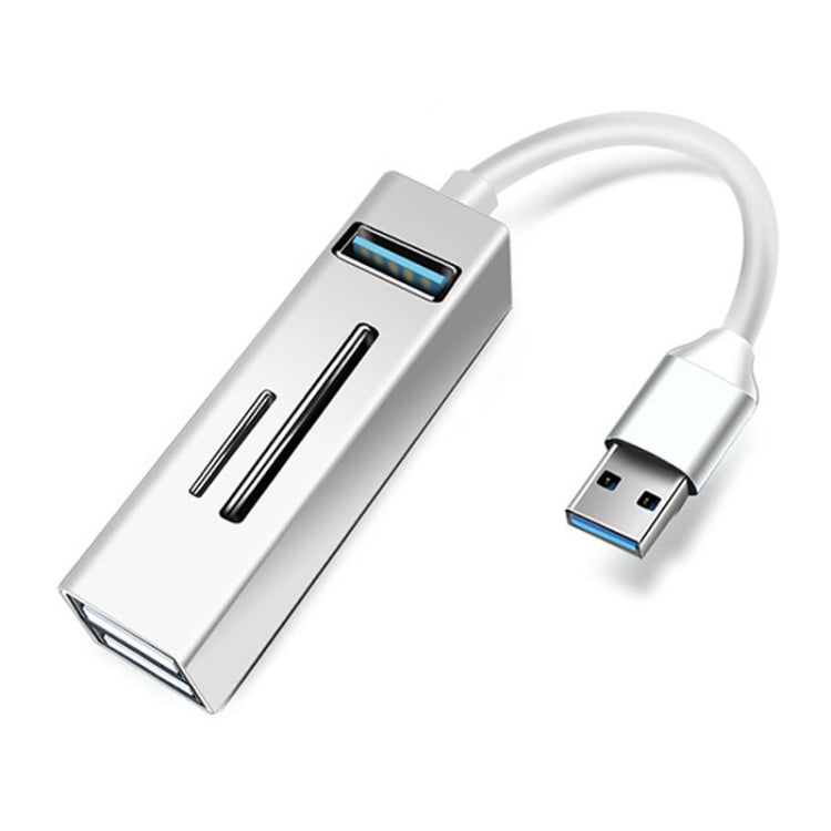 15101 5 in 1 USB3.0 to 3 x USB + SD / TF Card Reader HUB Adapter (Silver) - USB 3.0 HUB by PMC TechLife | Online Shopping South Africa | PMC TechLife | Buy Now Pay Later Mobicred