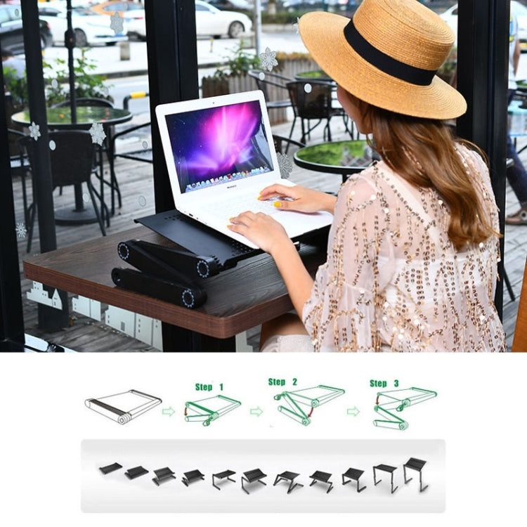 Lengthen Portable 360 Degree Adjustable Foldable Aluminium Alloy Desk Stand for Laptop / Notebook, without CPU Fans & Mouse Pad(Black) - Laptop Stand by PMC Jewellery | Online Shopping South Africa | PMC Jewellery | Buy Now Pay Later Mobicred