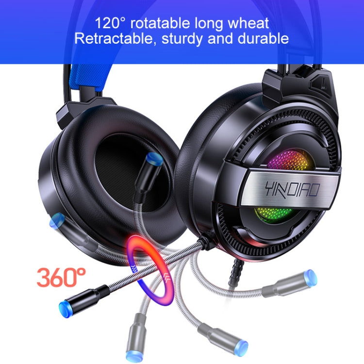 YINDIAO Q3 USB + Dual 3.5mm Wired E-sports Gaming Headset with Mic & RGB Light, Cable Length: 1.67m(White) - free shipping - PMC Jewellery - Order now!