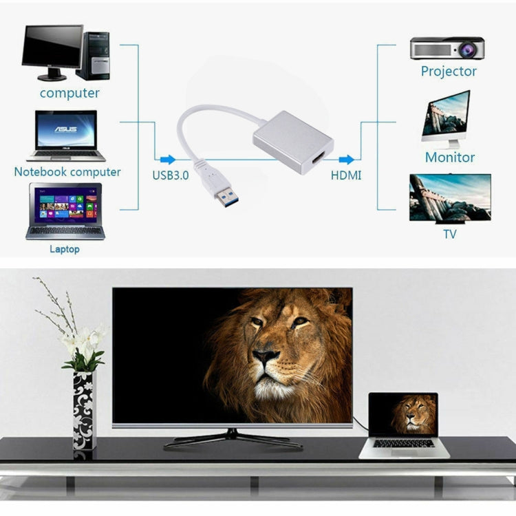 External Graphics Card Converter Cable USB3.0 to HDMI(Silver) - free shipping - PMC TechLife - Order now!