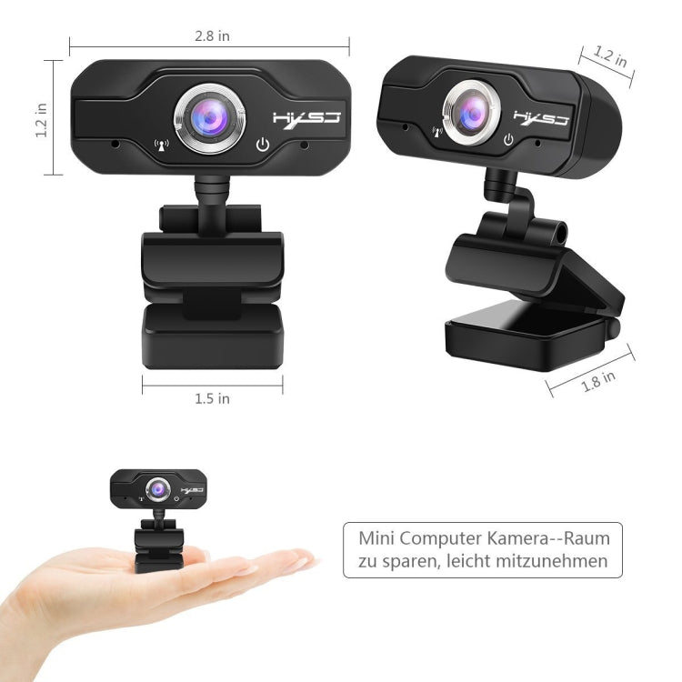 HXSJ S50 30fps 100 Megapixel 720P HD Webcam for Desktop / Laptop / Smart TV, with 10m Sound Absorbing Microphone, Cable Length: 1.4m - free shipping - PMC Jewellery - Order now!