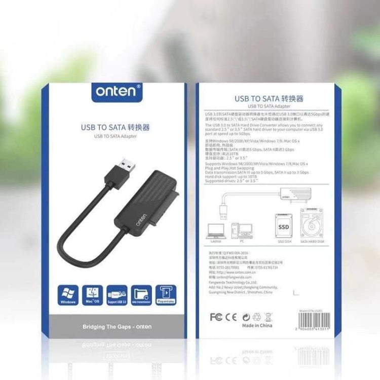 Onten US301 USB 3.0 to SATA Adapter for Universal 2.5/3.5 HDD/SSD Hard Drive Disk - free shipping - PMC Jewellery - Order now!