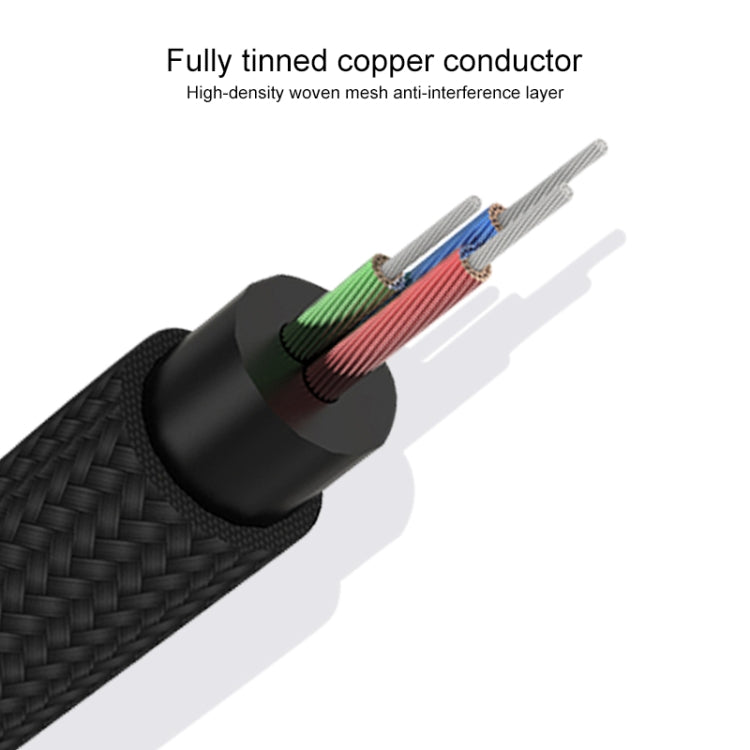 REXLIS 3635 3.5mm Male to Dual RCA Gold-plated Plug Black Cotton Braided Audio Cable for RCA Input Interface Active Speaker, Length: 10m - RCA Cable by REXLIS | Online Shopping South Africa | PMC TechLife | Buy Now Pay Later Mobicred