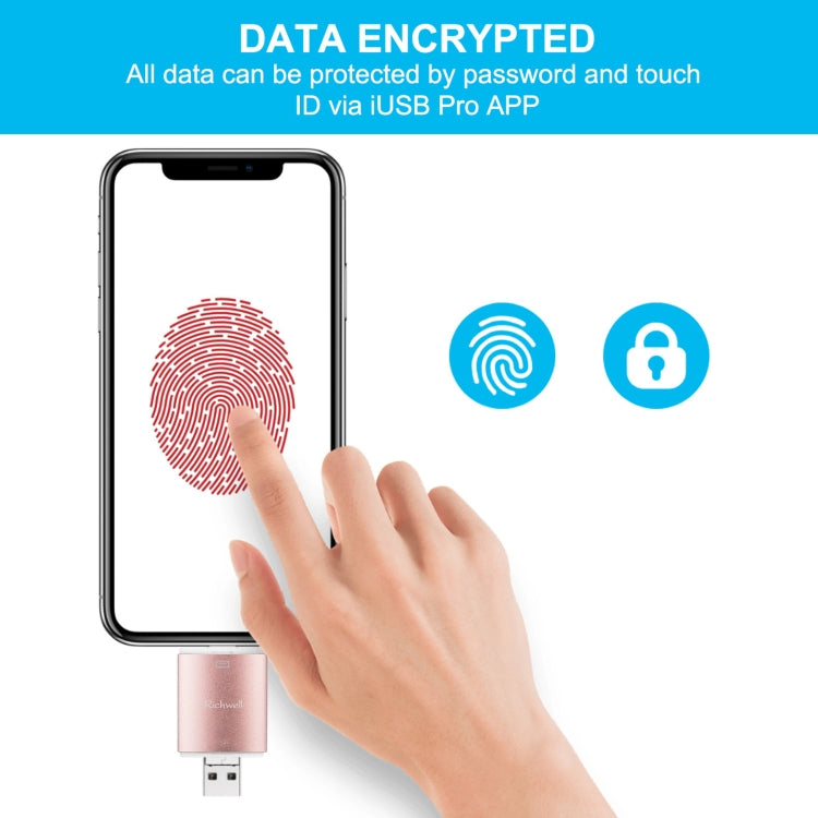 Richwell 3 in 1 64G Type-C + 8 Pin + USB 3.0 Metal Double Cover Push-pull Flash Disk with OTG Function(Black) - free shipping - PMC Jewellery - Order now!