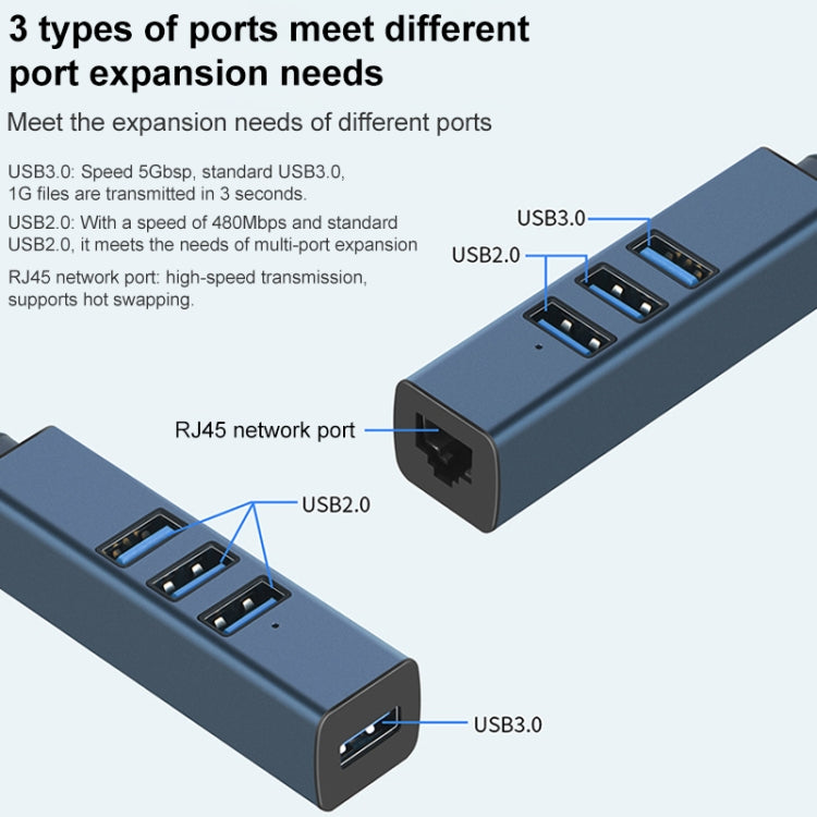 RDS 6307-2 USB to USB3.0 + Triple USB2.0 4 in 1 HUB Adapter - USB 3.0 HUB by PMC TechLife | Online Shopping South Africa | PMC TechLife | Buy Now Pay Later Mobicred
