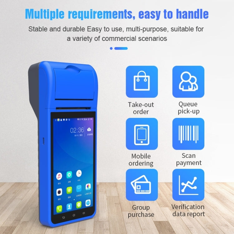POS-6000 4G Version 1GB+8GB 58mm PDA Handheld 5.5 inch QR Code Android Smart POS Teminal Scanner Printer, US Plug - free shipping - PMC TechLife - Order now!