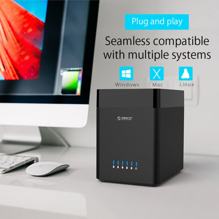 ORICO DS500C3 3.5 inch 5 Bay Magnetic-type USB-C / Type-C Hard Drive Enclosure with Blue LED Indicator - HDD Enclosure by ORICO | Online Shopping South Africa | PMC TechLife | Buy Now Pay Later Mobicred