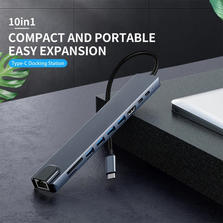 10 in 1 USB-C / Type-C Iinterface Docking Station Multi-function HUB - free shipping - PMC Jewellery - Order now!