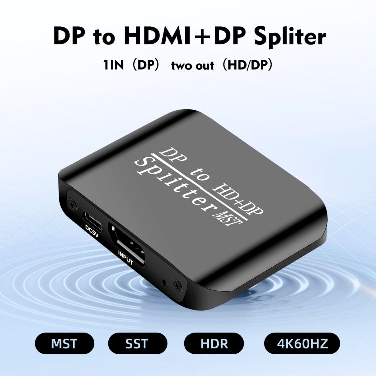 NK-W60 DP DisplayPort To HDMI, DP DisplayPort Splitter MST / SST Monitor Switcher (Black) - Switch by PMC TechLife | Online Shopping South Africa | PMC TechLife | Buy Now Pay Later Mobicred