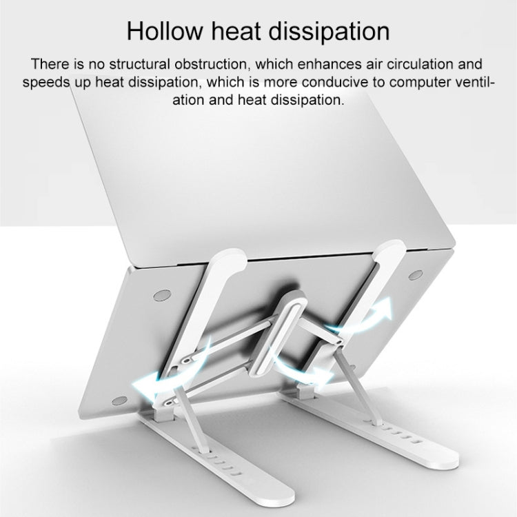 Laptop Stand Desktop Raise Bracket Cooling Base Lifting Holder Foldable (White) - free shipping - PMC TechLife - Order now!