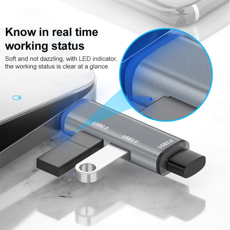 ADS-302C 3 In 1 Multi-function Type-C / USB-C HUB Docking Station (Silver) - USB HUB by PMC TechLife | Online Shopping South Africa | PMC TechLife | Buy Now Pay Later Mobicred