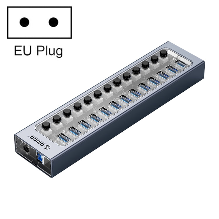 ORICO AT2U3-13AB-GY-BP 13 Ports USB 3.0 HUB with Individual Switches & Blue LED Indicator, EU Plug - free shipping - PMC Jewellery - Order now!