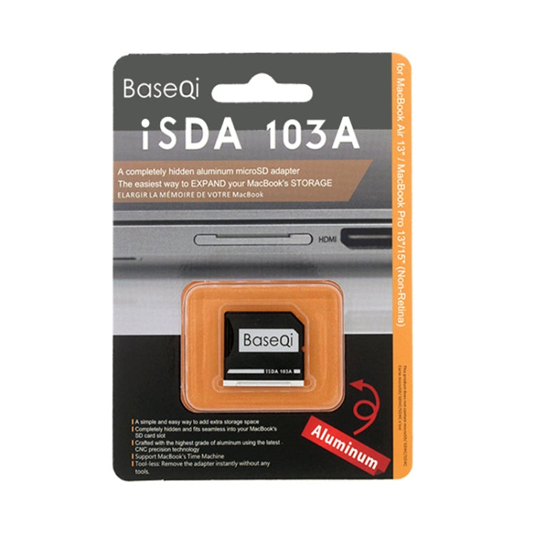 BASEQI Hidden Aluminum Alloy SD Card Case for MacBook Air 13.3 inch Laptops - Card Case by PMC Jewellery | Online Shopping South Africa | PMC Jewellery | Buy Now Pay Later Mobicred