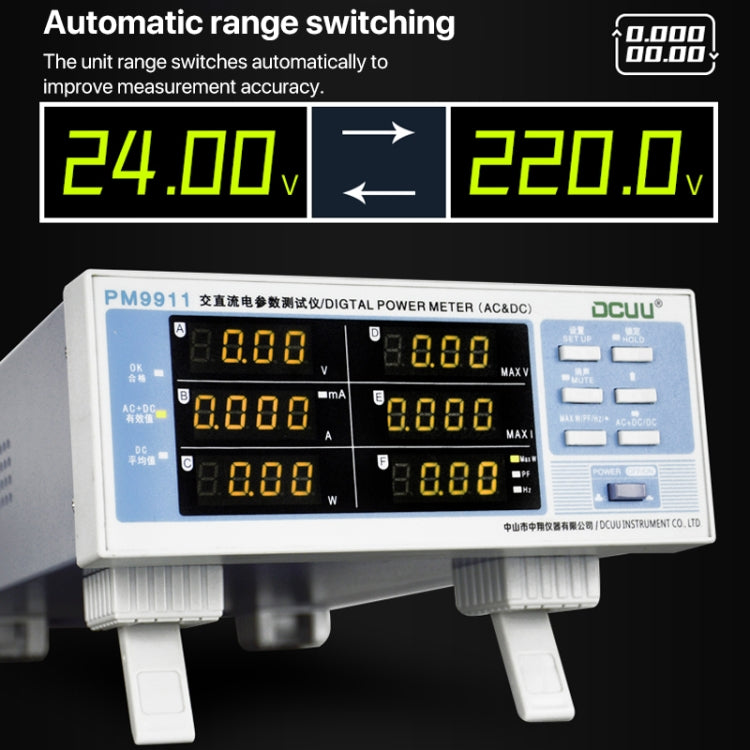 DCUU PM9911 Intelligent Electrical Parameters Measuring Instrument(EU Plug) - Current & Voltage Tester by PMC TechLife | Online Shopping South Africa | PMC TechLife | Buy Now Pay Later Mobicred