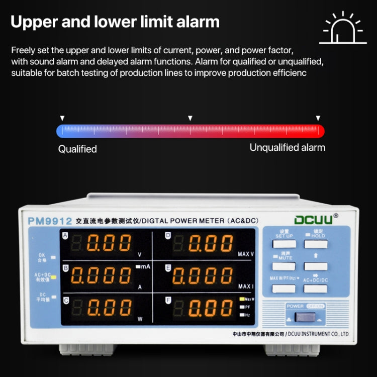DCUU PM9912 Intelligent Electrical Parameters Measuring Instrument(EU Plug) - Current & Voltage Tester by PMC TechLife | Online Shopping South Africa | PMC TechLife | Buy Now Pay Later Mobicred