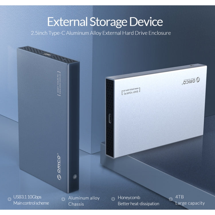 ORICO DD25 C3 2.5 inch Type-C to Type-C and USB Mechanical SSD Enclosure, Supported Capacity: 6TB(Dark Gray) - free shipping - PMC Jewellery - Order now!