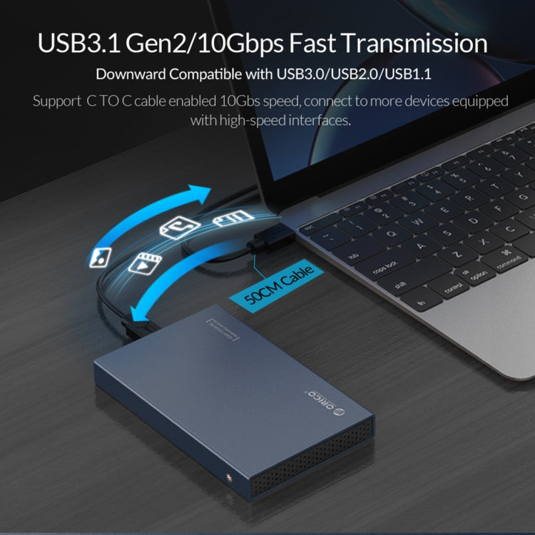 ORICO DD25 C3 2.5 inch Type-C to Type-C and USB Mechanical SSD Enclosure, Supported Capacity: 6TB(Dark Gray) - free shipping - PMC Jewellery - Order now!