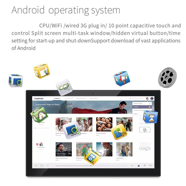 HSD-P538 14 inch IPS Touch Screen All in One PC with Holder, 4GB+32GB, Android 14 RK3576S Octa-core (Black) - free shipping - PMc TechLife - Order now!