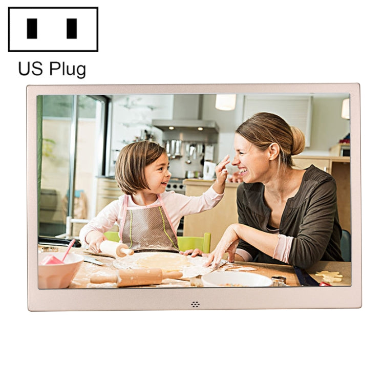HSD1202 12.1 inch 1280x800 High Resolution Display Digital Photo Frame with Holder and Remote Control, Support SD / MMC / MS Card / USB Port, US Plug(Gold) - 11-15 inch by PMC TechLife | Online Shopping South Africa | PMC TechLife | Buy Now Pay Later Mobicred