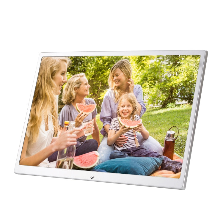 HSD1202 12.1 inch 1280x800 High Resolution Display Digital Photo Frame with Holder and Remote Control, Support SD / MMC / MS Card / USB Port, UK Plug(Silver) - 11-15 inch by PMC TechLife | Online Shopping South Africa | PMC TechLife | Buy Now Pay Later Mobicred