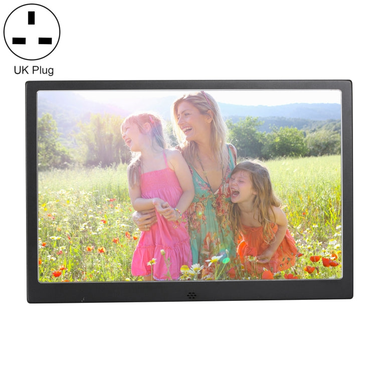 HSD1202 12.1 inch 1280x800 High Resolution Display Digital Photo Frame with Holder and Remote Control, Support SD / MMC / MS Card / USB Port, UK Plug(Black) - 11-15 inch by PMC TechLife | Online Shopping South Africa | PMC TechLife | Buy Now Pay Later Mobicred