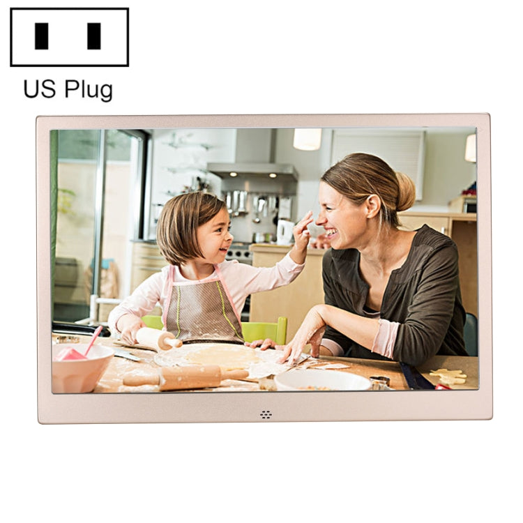 HSD1504 15.4 inch LED 1280x800 High Resolution Display Digital Photo Frame with Holder and Remote Control, Support SD / MMC / MS Card / USB Port, US Plug(Gold) - 15 inch Above by PMC TechLife | Online Shopping South Africa | PMC TechLife | Buy Now Pay Later Mobicred