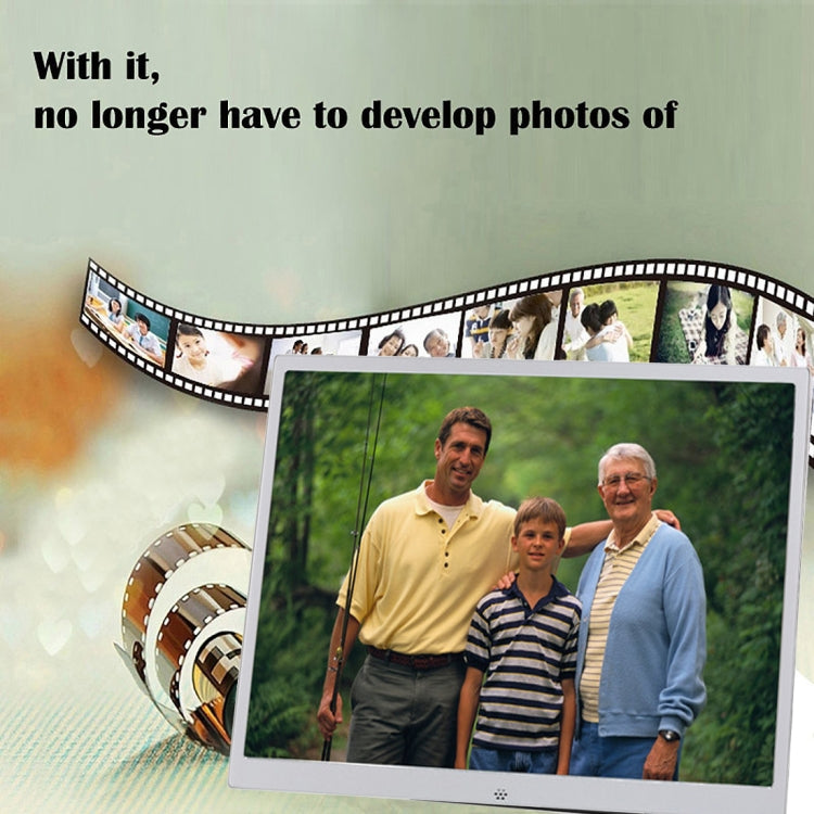 HSD1504 15.4 inch LED 1280x800 High Resolution Display Digital Photo Frame with Holder and Remote Control, Support SD / MMC / MS Card / USB Port, US Plug(Silver) - 15 inch Above by PMC TechLife | Online Shopping South Africa | PMC TechLife | Buy Now Pay Later Mobicred